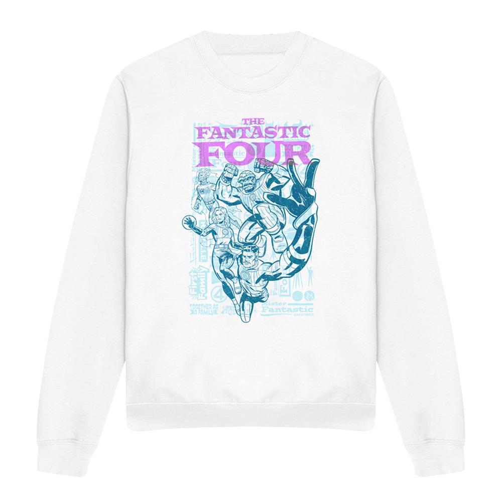 Fantastic Four Unisex Adult Lineart Heroic First Family Sweatshirt