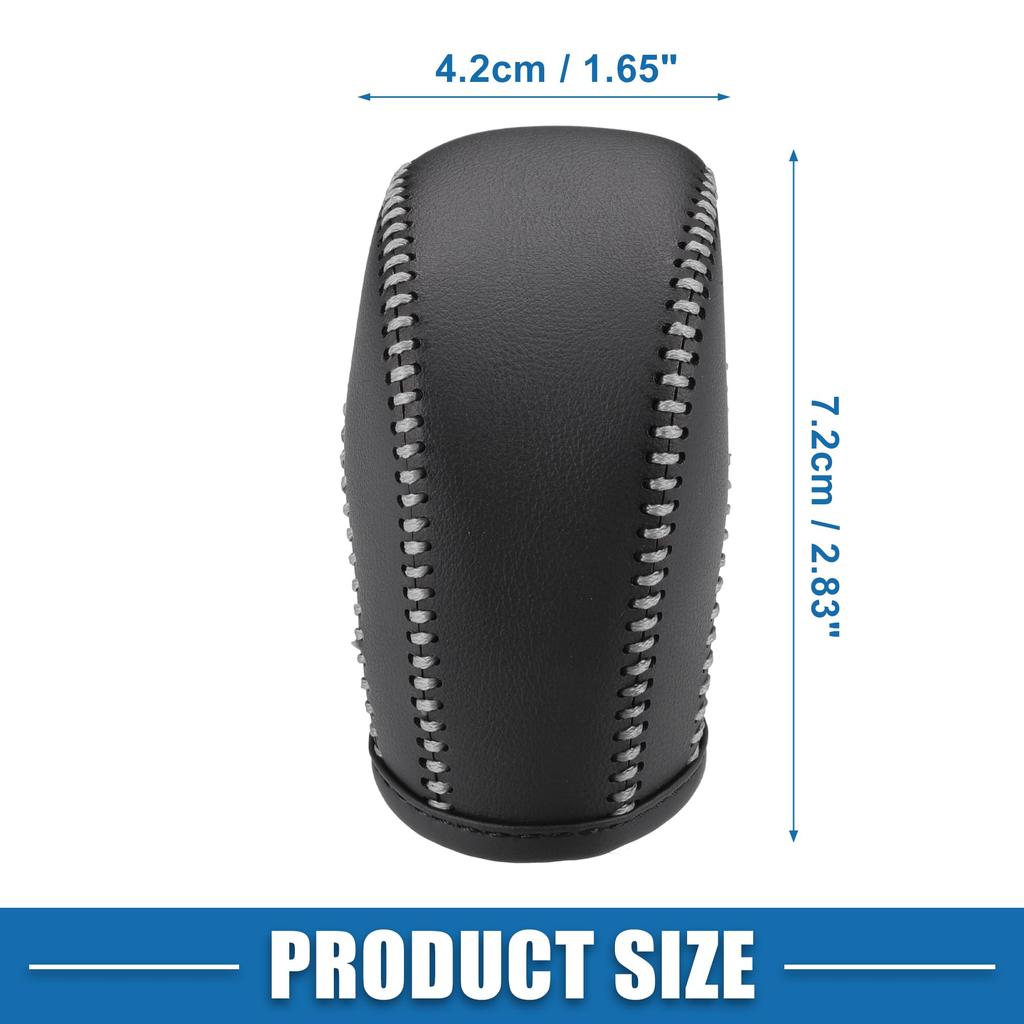 A ABSOPRO Gear Shift Lever Cover for Volkswagen Gen 2018-2022 Automotive Interior Gear Shift Knob Trim Black Gray Stitching