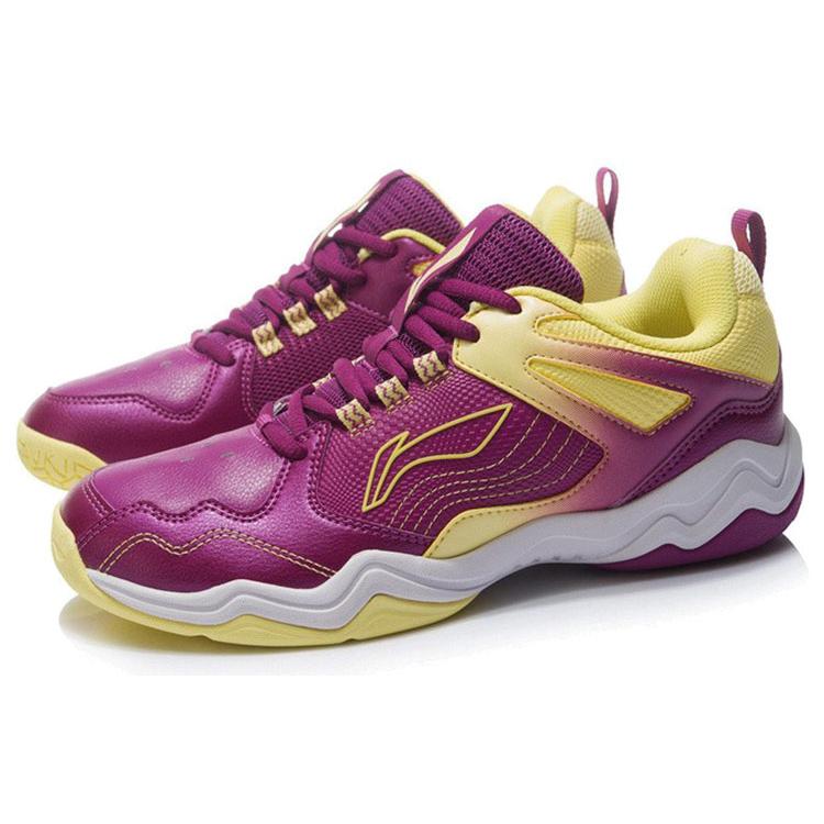 Li Ning Badminton Shoes Women's Low top Wild Berry Purple/Corn Pop Yellow AYTR018-2