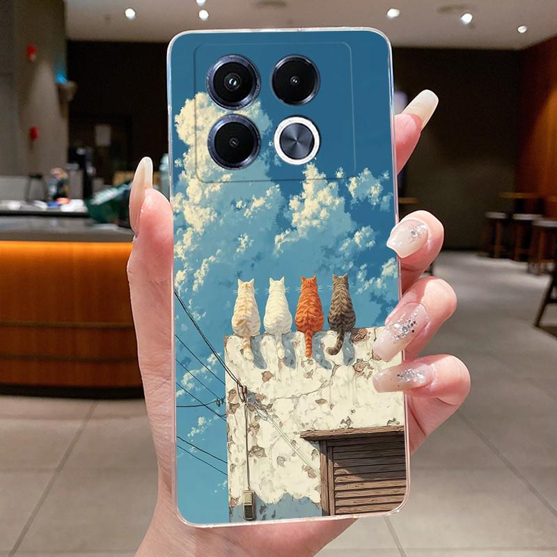 Unique Design Pattern Phone Case For Infinix Note 40 5G/X6851/X6852 Shockproof Soft Casing Soft TPU Transparent Back Cover