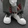 Large Size Mens Casual Black White Shoes Lace-up Genuine Leather Oxfords Shoe Flats Platform Sneakers Street Style Mans Footwear