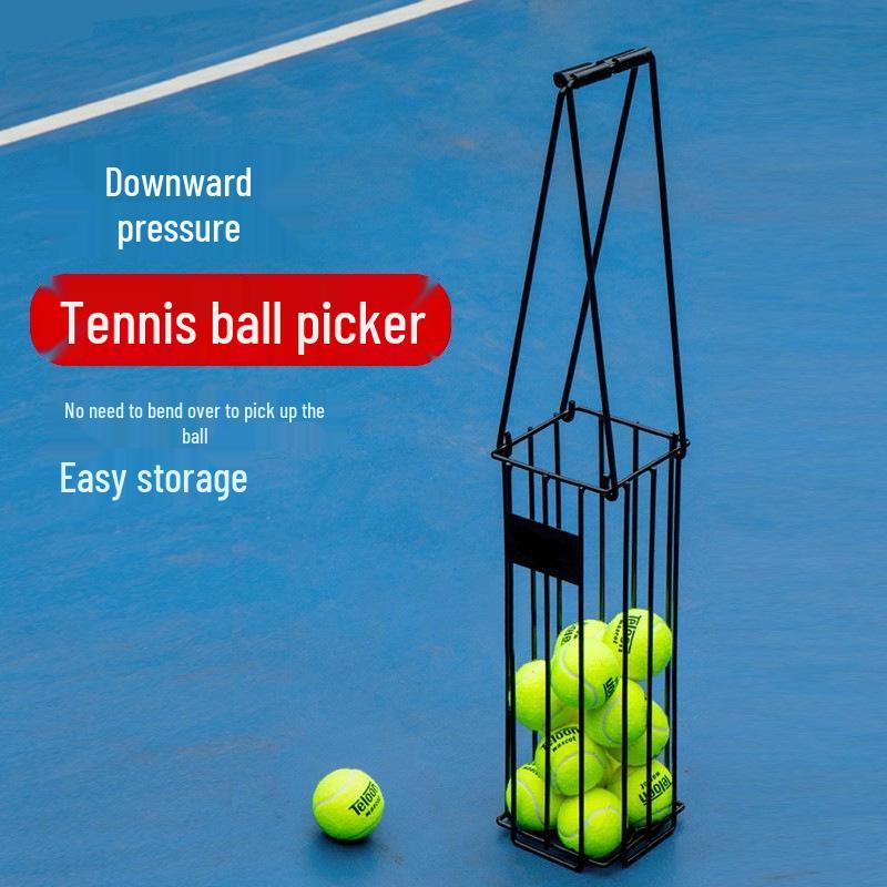 

Портативный сборщик теннисных мячей: Профессиональный быстрый нажимной сборщик мячей, удобный гаджет-корзина для сбора.