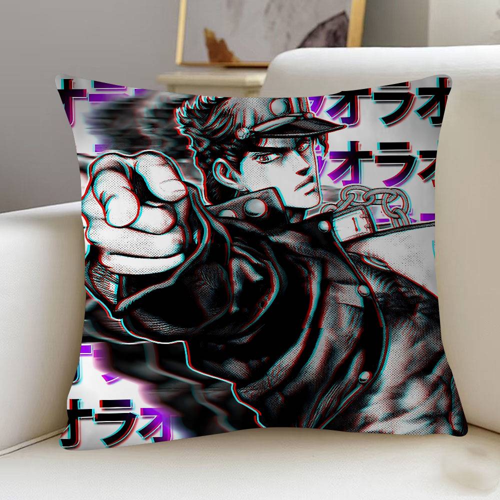 J-Jotaro Kujo J-JOJO 45*45cm Cushion Cover Pillow Cover Decor Pillowcase Home Pillowcase For Couch Pillow