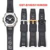 Pasek do Casio G-Shock G-Steel GST-B100 GST-W300 GST-W110 GST-S110 Zamiennik Męski Sportowy Wodoodporny Wklęsły Gumowy Pasek do Zegarka