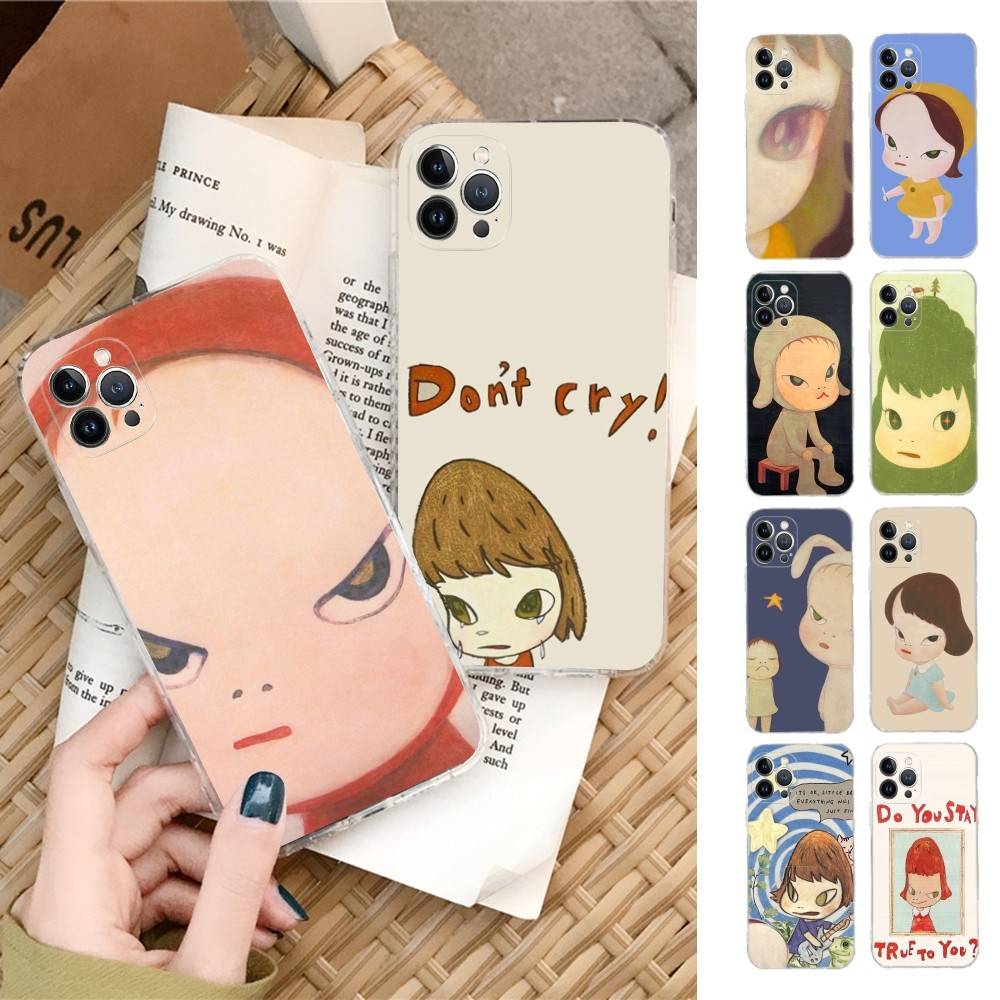 Contemporary Art Yoshitomo Nara Phone Case For IPhone 17 16 15 14 13 11 12 Pro Max 16 Plus Transparent