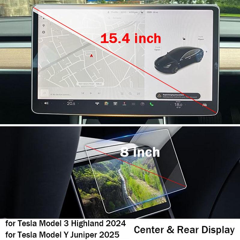 Tempered Glass Film Protector for Tesla Model 3 Highland Model Y Juniper Model Y Performance Rear Center Control Screen