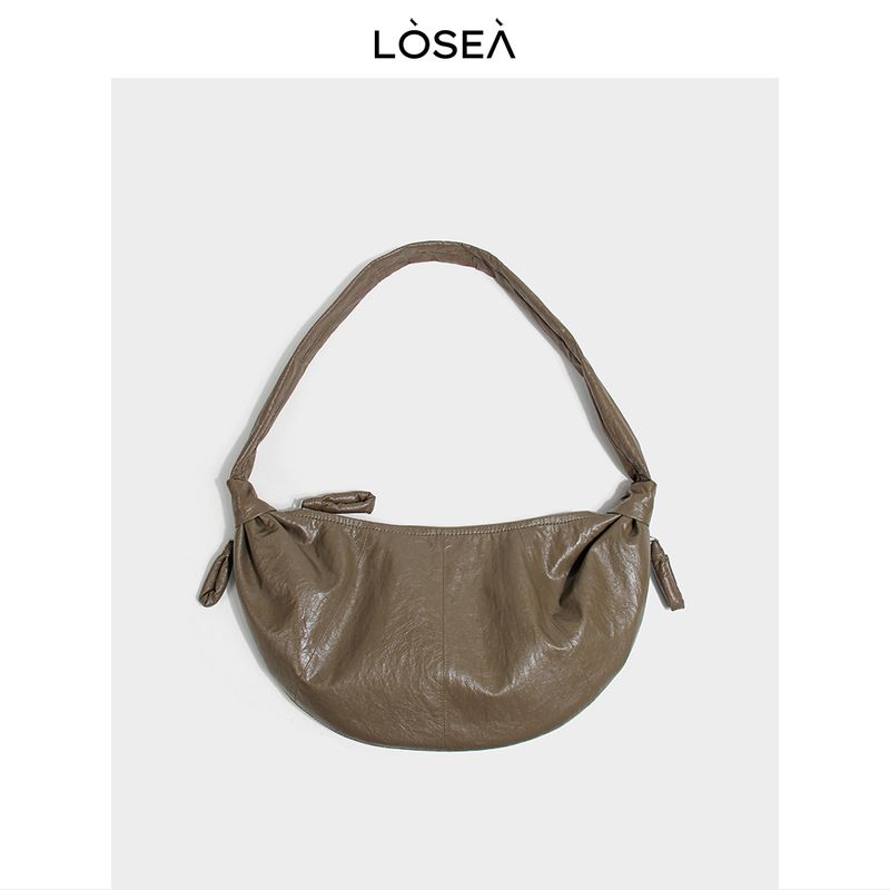 

Losea Ретро Текстурированный Плечевой Круассан Elephant Gray