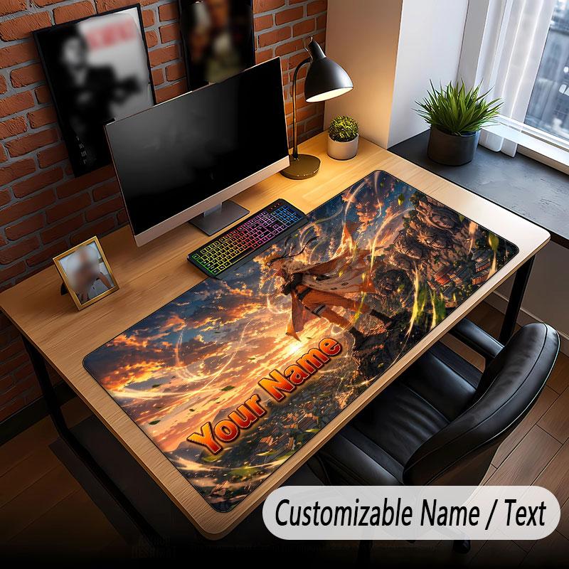 Custom Name Extended Mouse Pad,Naruto Gaming Desk Mat For Home Office Desktop Decor