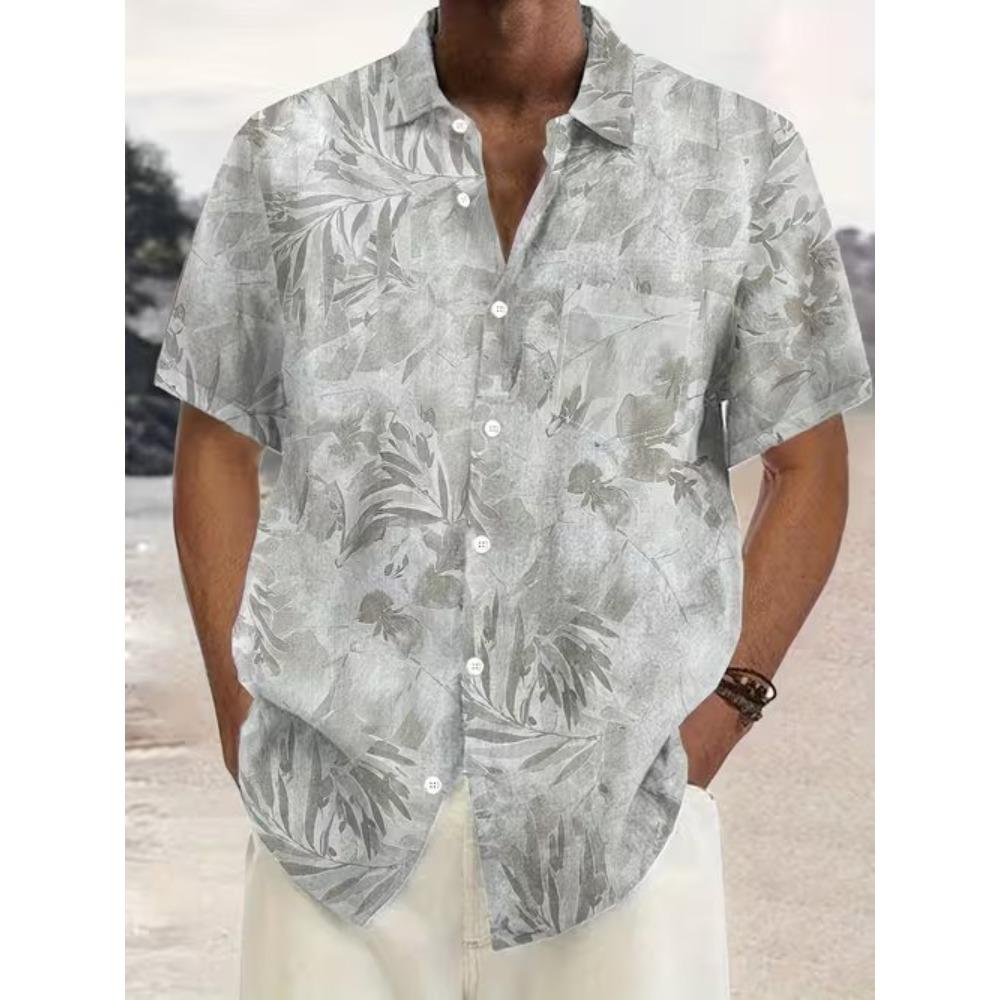 Men's Retro Flowers Pattern 3D Print Shirt Button Up Shirt Casual Shirt Summer Shirt Short Sleeve Daily Vacation Clothing