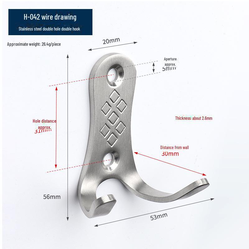 Black Stainless Steel Wall-Mounted Hook for Bathroom, Kitchen, or Door