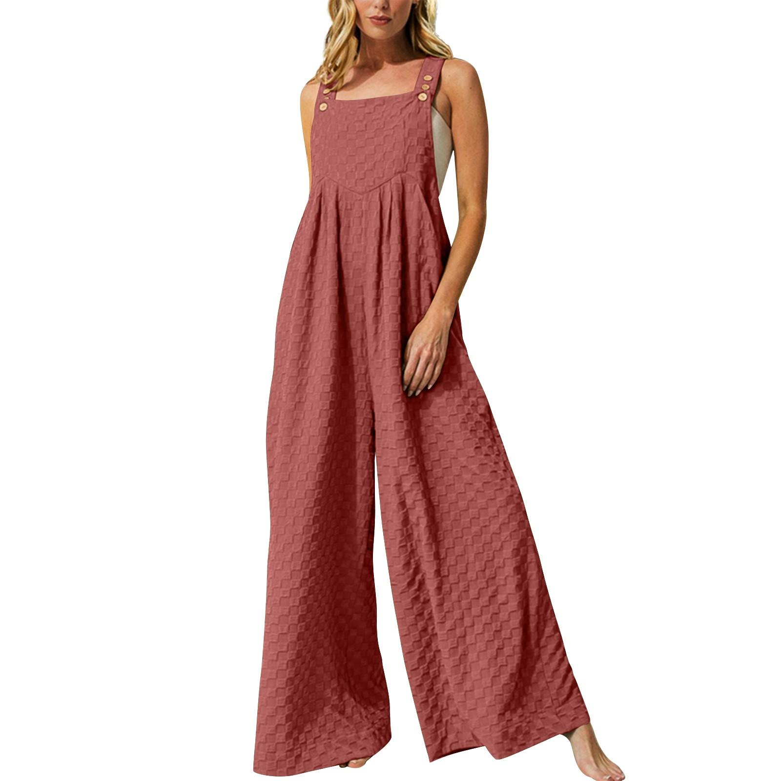 

Женские повседневные модные сексуальные удобные крутые дышащие пуговицы с украшением, однотонные свободные комбинезоны XL