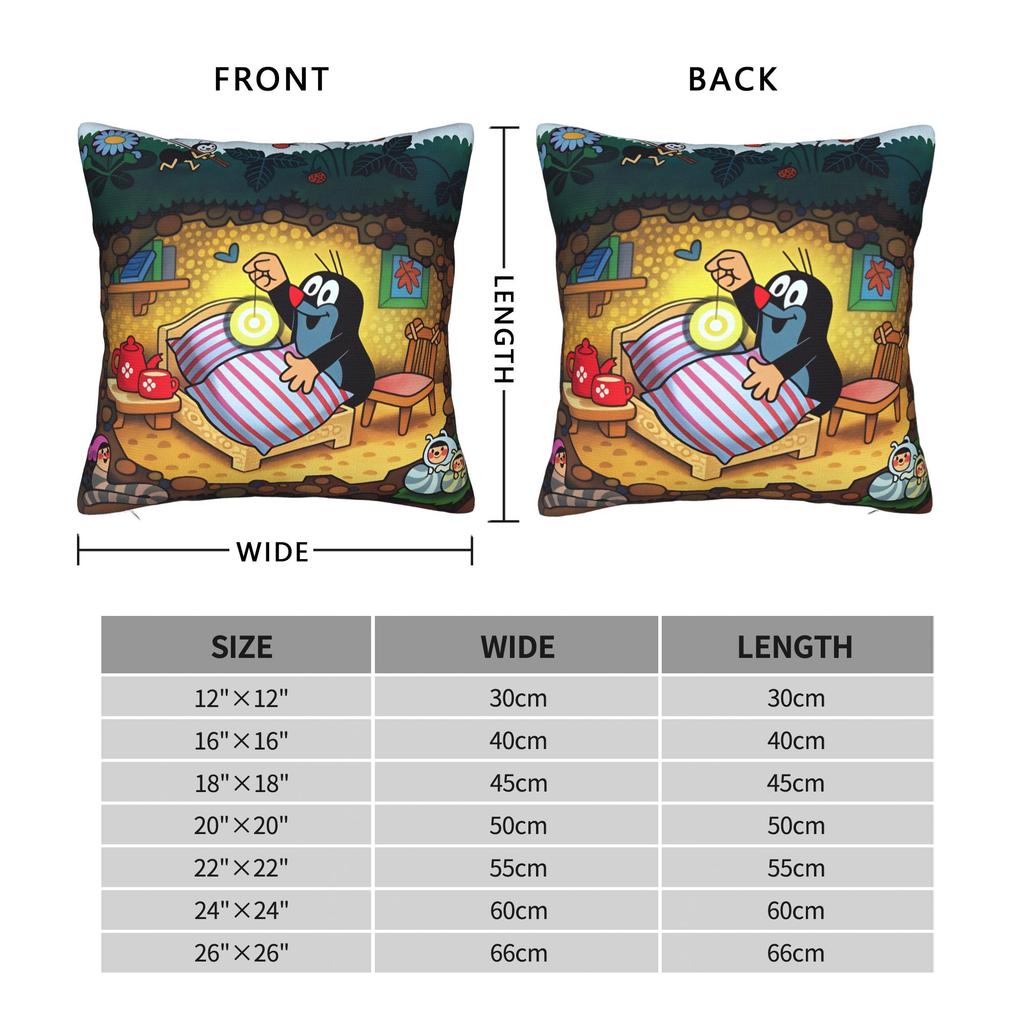 Cute The Little Mole Art Pillow Cover Vintage Pillow Case For Chair Sofa Home Decor Comfy Pillowcases Gift