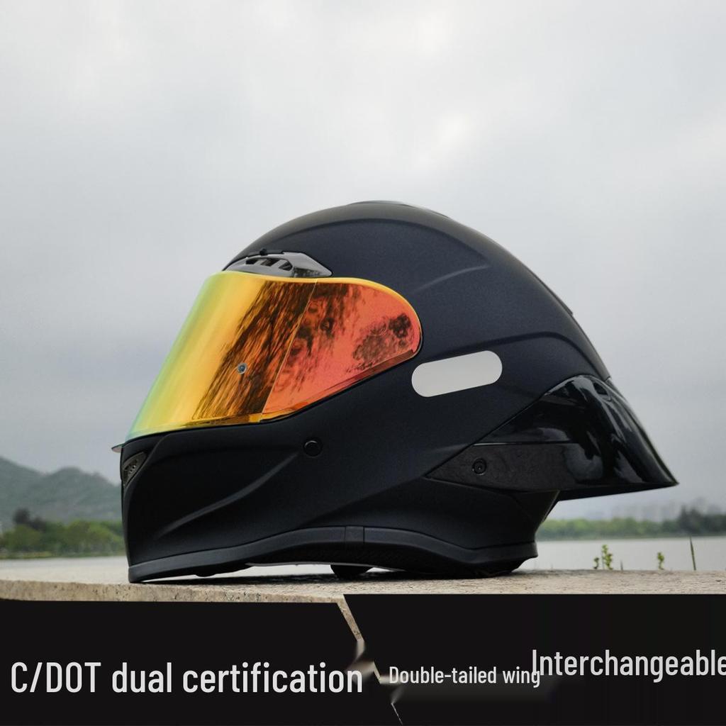 NBTK R50 DOT Full Face Helmet with Large Spoiler for Sportbikes & Cruisers - Spring/Autumn Use