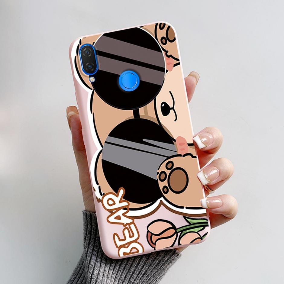Cute Rabbit Photograph Phone Case For Honor 10 Lite Liquid Silicone Cover Shell For Huawei P smart 2019 Graffiti Bumper