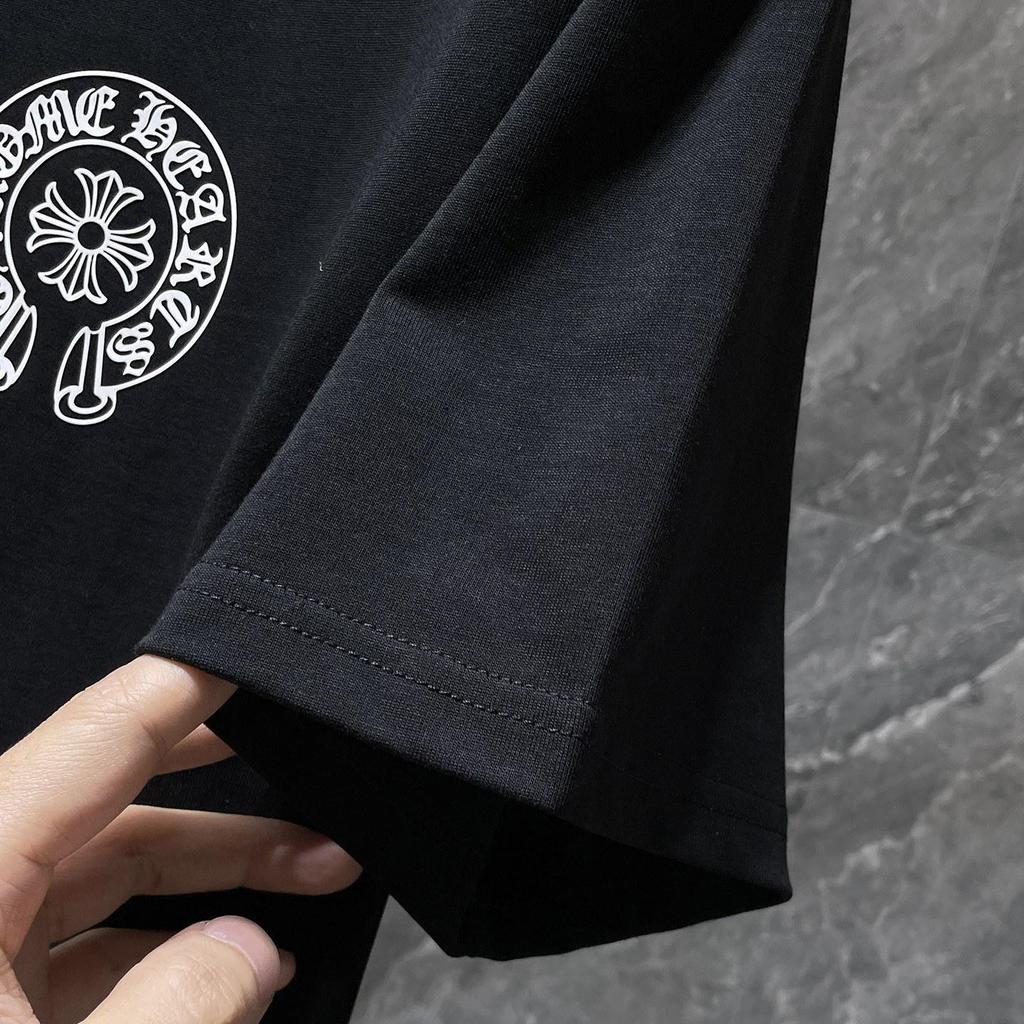 8936 CHROME HEARTS 2026 Summer New High Quality Cotton Round Neck Loose Large Size Men's and Women's T-shirt Couple T-shirt