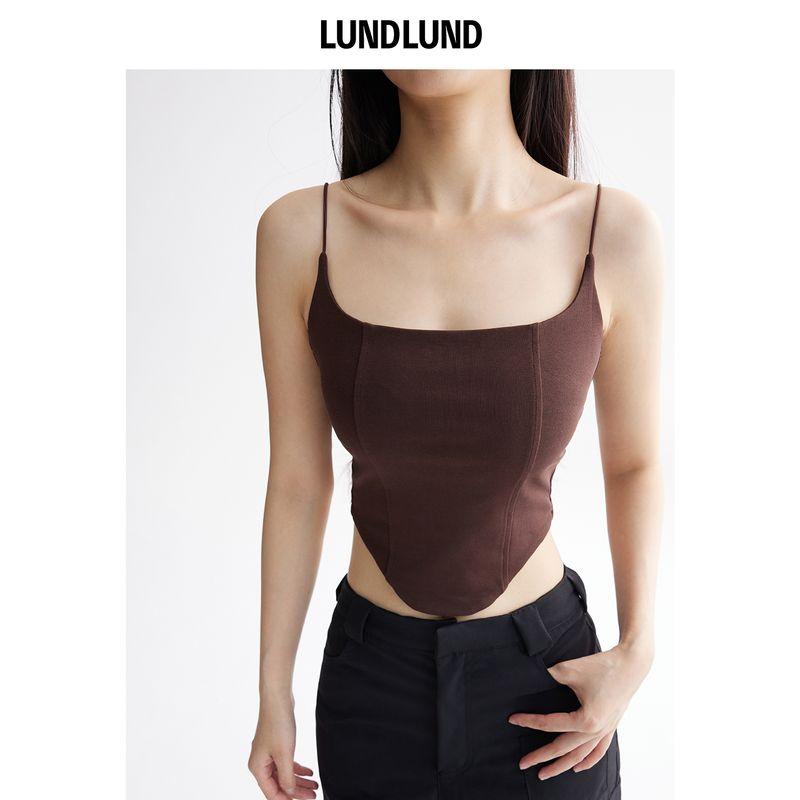 

Lundlund Сексуальный камзол с имитацией рыбьих костей, женский модный стиль, необычный дизайн для особых интересов, внутренний базовый топ Dark brown S