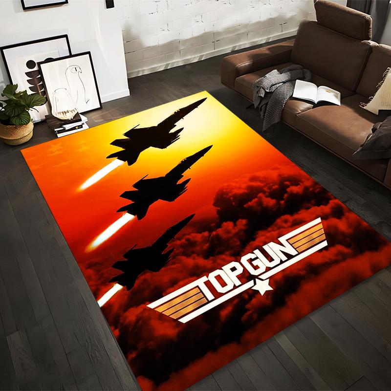 

Top Gun Fighter Jets Carpet, Sunset Clouds Design, Film Decor Suitable for use as an anti-slip for living room bedroom sofas 40x60cm( 15x23in )