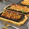Rectangular restaurant, thickened cast iron plate baking tray, household grilled fish plate, grilled meat plate, steak plate