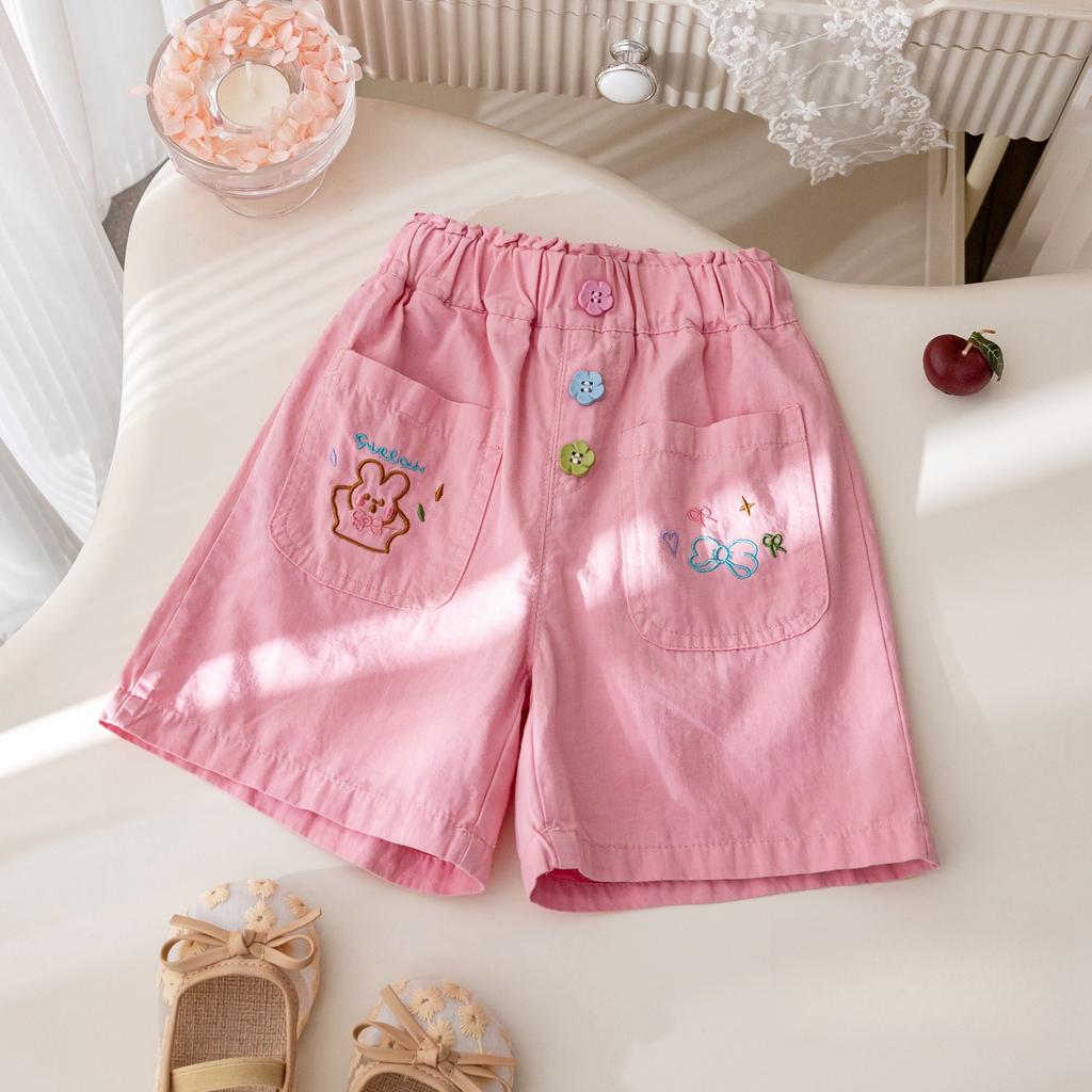 Girls' Lace Casual Pants Summer Sweet and Cute Embroidered Shorts Baby Korean Shorts