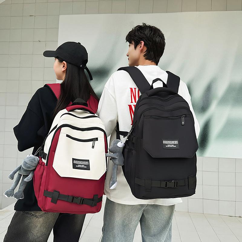 School bag new school bag men's Korean version ins trendy tooling style large capacity middle and high school students multi-compartment casual