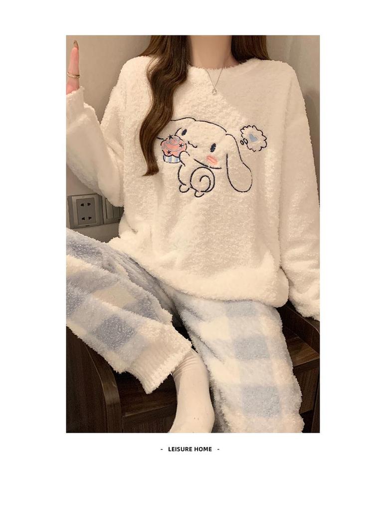 Dámská útulná fleecová zimní pyžamová souprava - Měkká, silná a hřejivá