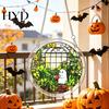 Ghost Themed Halloween Sign Acrylic Puzzle Decor, 2D Pumpkin Skeleton Hanging Sign, Faux Decoration Stained Glass Spooky for Party Home Stress Relief