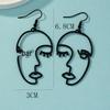 Trendy Abstract Black Long Dangle Earrings: European & American Style for Women