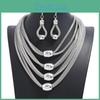 Vintage Geometric Metal Necklace And Earring Set For Fashion Enthusiasts