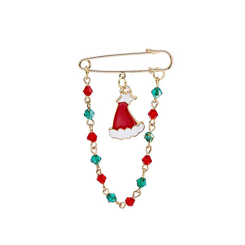 Мультяшная Новая Рождественская Брошь Ретро Металлическая Кисточка Капающая Эмаль Рождественский Венок Брошь-Пин с Дедом Морозом Партия