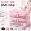Double large capacity mesh storage bag,cosmetics/toiletries zone sorting bag,travel,back-to-school season,Christmas,holiday gift