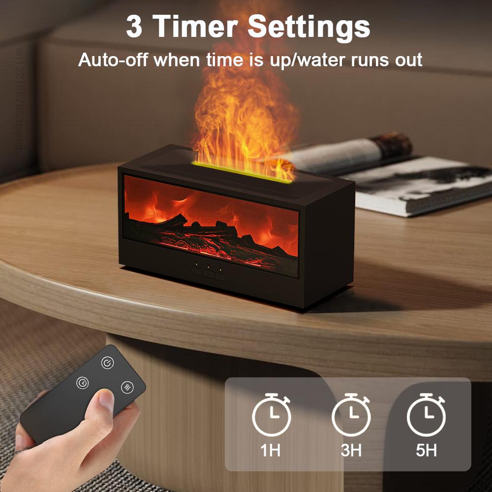 Fireplace Humidifier Flame Aroma Diffuser Fire Humidifier Essential Oil Diffuser Home Aromatherapy Fragrance Diffuser for Room