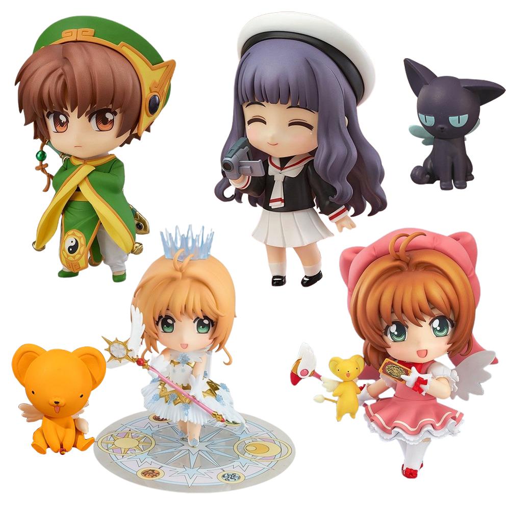 6 Stück Anime Card Captor Figur KINOMOTO SAKURA LI SYAORAN Daidouji Tomoyo CERBERUS Set Modell Spielzeug Kuchen Geschenk Actionfigur PVC