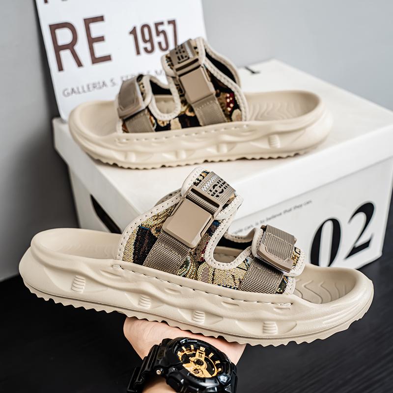 

Летние новые мужские тапочки легкие для ходьбы полутапочки удобные мужские повседневные полутапочки нескользящие для улицы дома мужские с 44