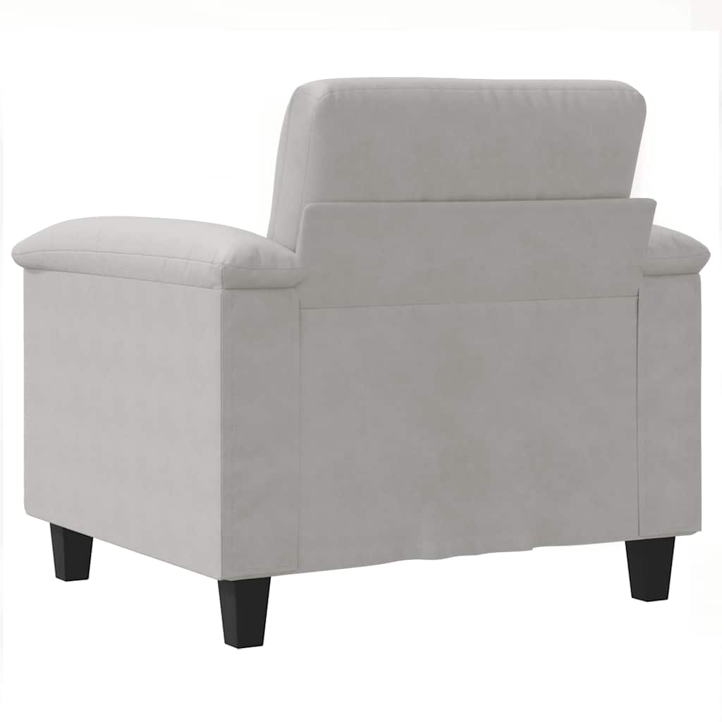 Vidaxl Fotel, Jasnoszary, 60 Cm, Obity Mikrofibrą