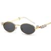 INS Rhinestone Sunglasses Y2k Anti-Blue Light Spectacles Convenient Oval Women Sunglasses  Selfie