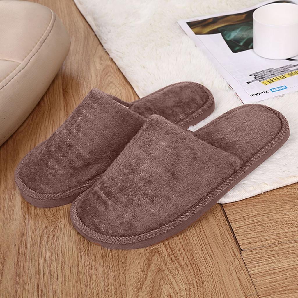Men Warm Home Plush Soft Slippers Indoors Anti-slip Winter Floor Bedroom Shoes