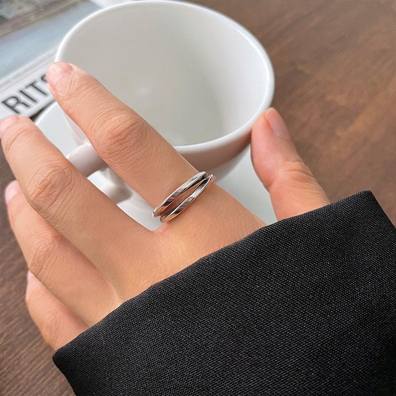 Vintage Minimalist 925 Sterling Silver Adjustable Ring for Women