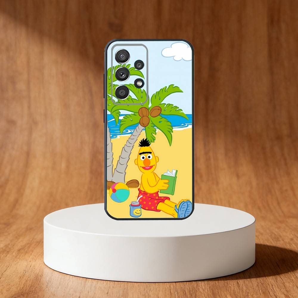 Sesame S-Street Cookie Elmo Phone Case For Samsung S25,S24,S21,S22,S23,S30,Ultra,S20,Plus,Fe,Note,10,9,5G Black Cover