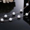 Necklace Single Layer Adjustable Alloy Women Faux Pearl Clavicle Chain for Wedding
