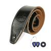 GIMI Premium Genuine Leather Guitar Strap, Made of Cowhide Leather, Comfortable and Durable, Prevents Head Dropping, Compatible with Acoustic