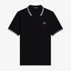 FRED PERRY [G3600] Women'S Twin Tip Fred Perry Shirt - Black/White G3600-350
