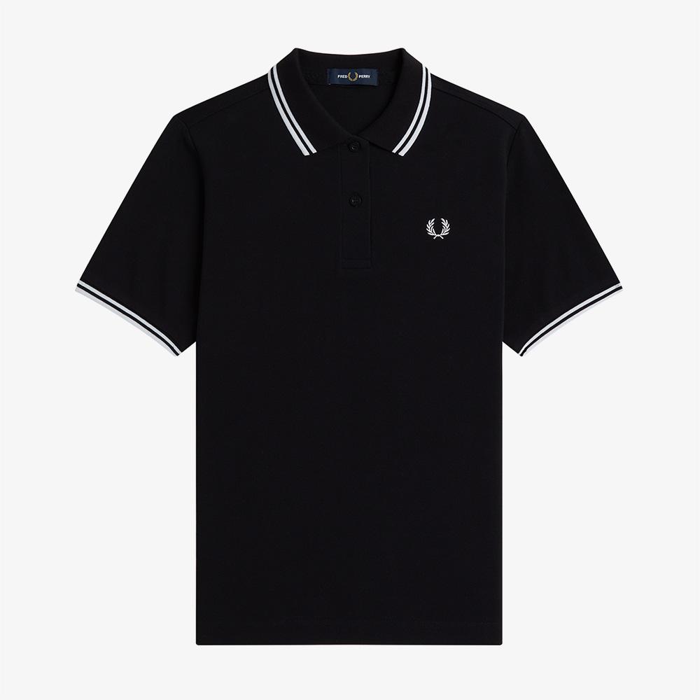 FRED PERRY [G3600] Women'S Twin Tip Fred Perry Shirt - Black/White G3600-350