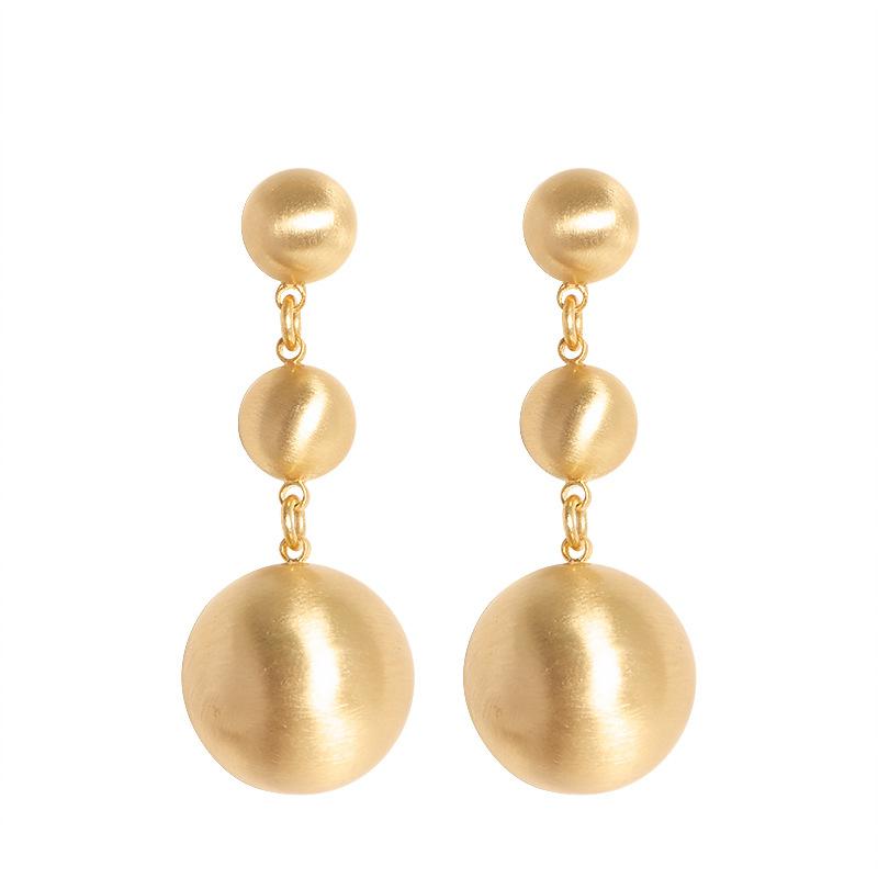 Vintage Jewelry with A High-end Feel, Vantage Size Brushed Round Pendant Earrings, Metal Style Fashionable Tassel Earrings