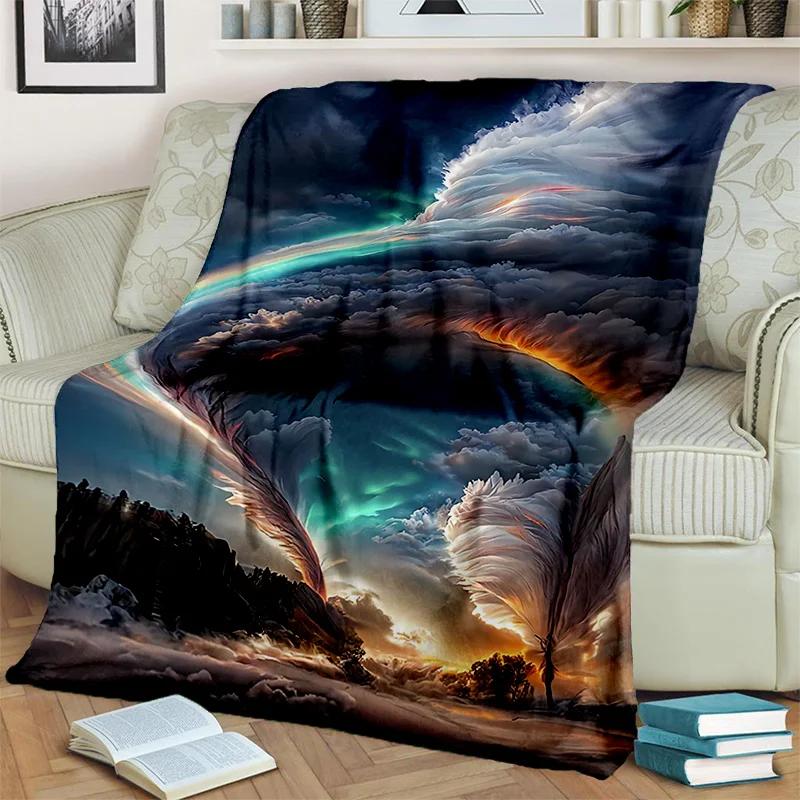 Dream Natural Tornado Cloud Twister Blanket,Soft Throw Blanket for Home Bedroom Bed Sofa Picnic Travel Office Cover Blanket Kids