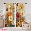 2pcs,2D Plane Printing Curtain Popular Butterfly Blooms Polyester Easy Install (without Rod) Holiday Ldeal for Living Room,
