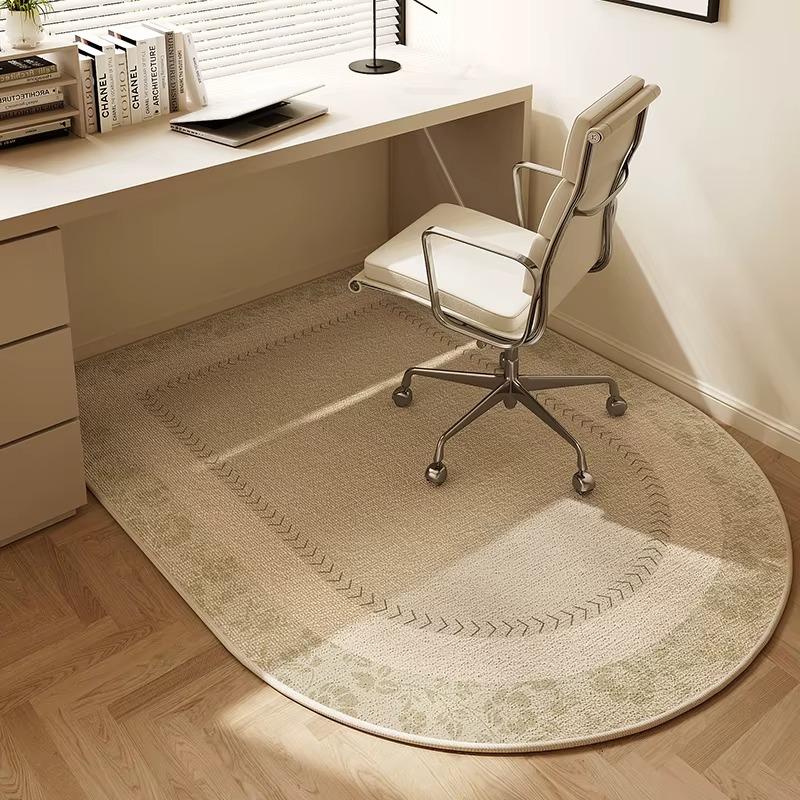 Chair Floor Mat Study Bedroom Non-slip Home Carpet Beige Striped Rug Living Room Swivel Chairs TPR Bottom Anti-slip Area Rugs