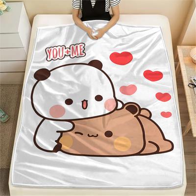 1PC Bubu Dudu Print Flannel Blanket, High Quality All Seasons, Home Decor, Warmth and Comfort, Perfect for Christmas Gifts