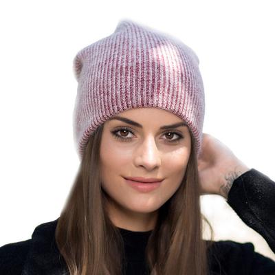 Zimní teplé čepice beanie z králičí kožešiny pro ženy pletené jednobarevné roztomilé čepice dámské ležérní čepice skullies korejská černá čepice