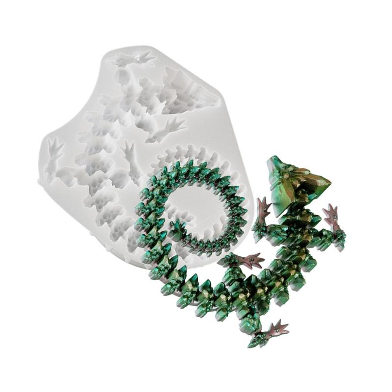 Dragon Crystal Ornament Mold Cute Animal Theme Candle Mould Epoxy Resin Mould for Jewelry Making and Handmade Craft