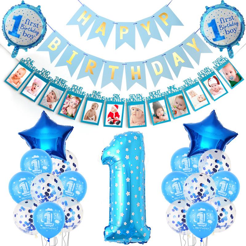 Spot Supply Boys And Girls Baby 1St Birthday Background Decoration Venue Decoration Balloon Wall